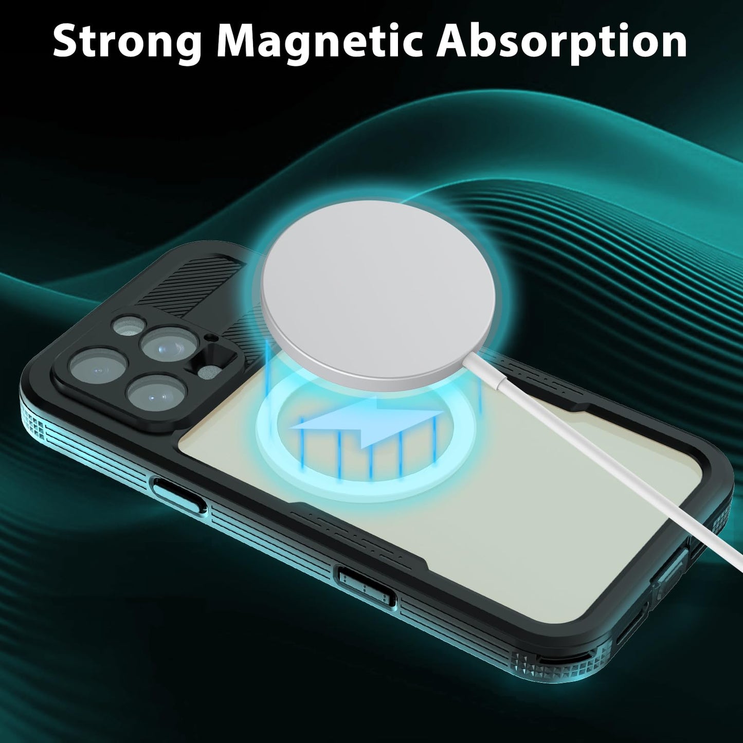 Compatible with iPhone 16 Pro Max Waterproof Case, Shockproof Phone Case with Built in Screen Protector, Full Body Protective Case for iPhone 16 Pro Max 6.9 inch 2024 (Black, 16 Pro Max) - 7DAY'S
