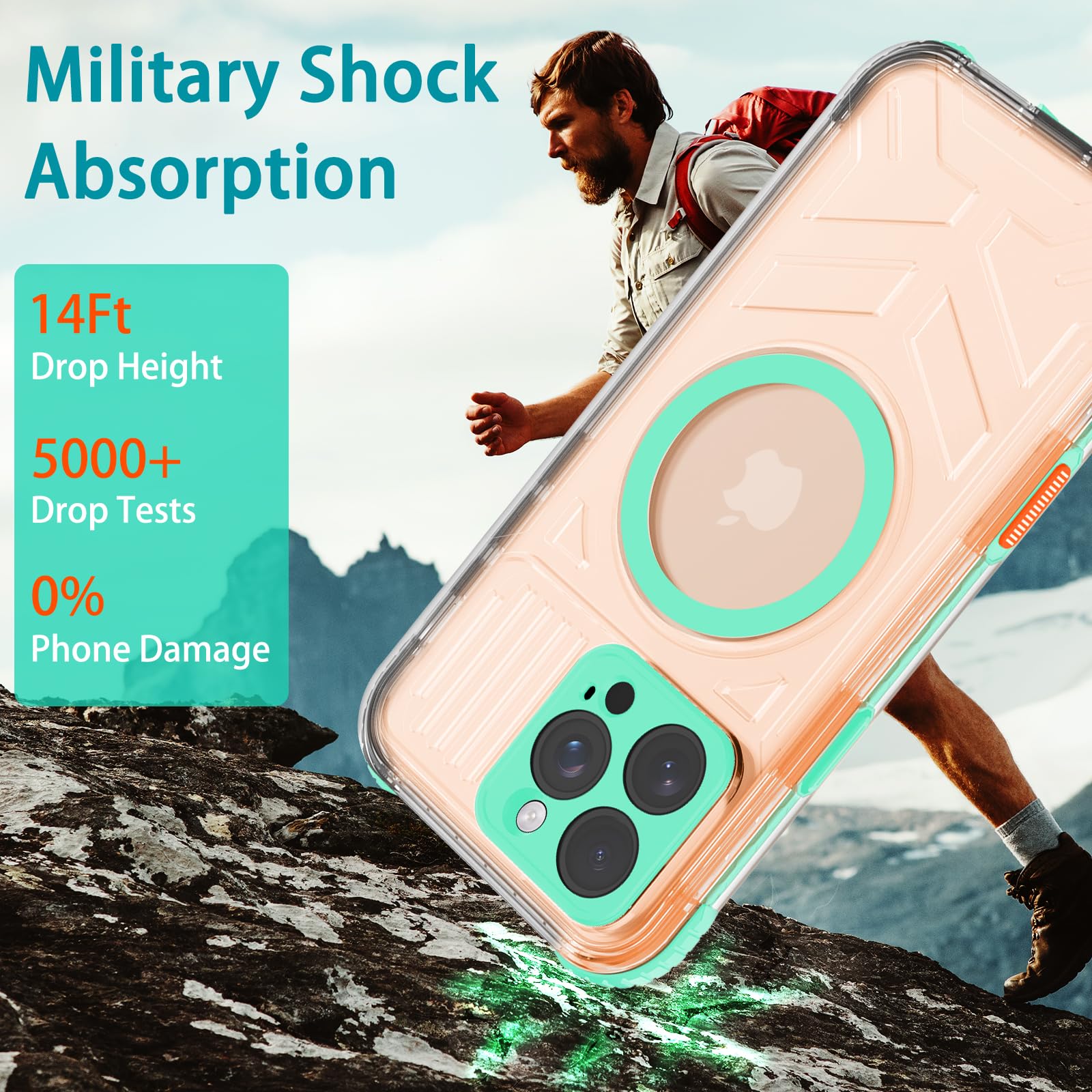 Compatible with iPhone 16 Pro Max Waterproof Case, Shockproof Phone Case with Built in Screen Protector, Full Body Protective Case for iPhone 16 Pro Max 6.9 inch 2024 (Black, 16 Pro Max) - 7DAY'S