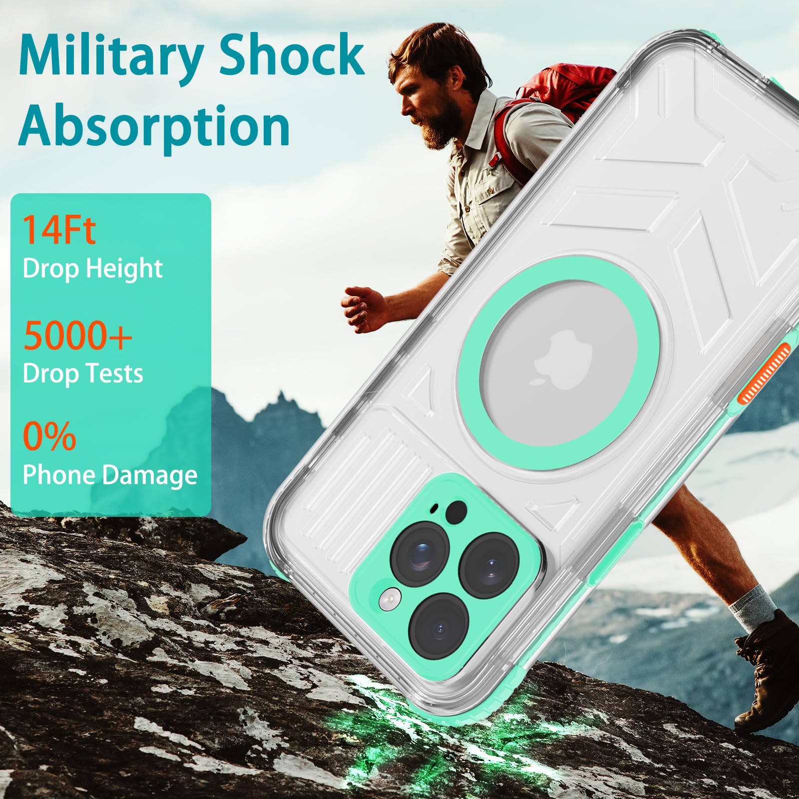 Compatible with iPhone 16 Pro Max Waterproof Case, Shockproof Phone Case with Built in Screen Protector, Full Body Protective Case for iPhone 16 Pro Max 6.9 inch 2024 (Black, 16 Pro Max) - 7DAY'S