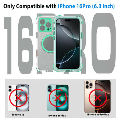 Compatible with iPhone 16 Pro Max Waterproof Case, Shockproof Phone Case with Built in Screen Protector, Full Body Protective Case for iPhone 16 Pro Max 6.9 inch 2024 (Black, 16 Pro Max) - 7DAY'S