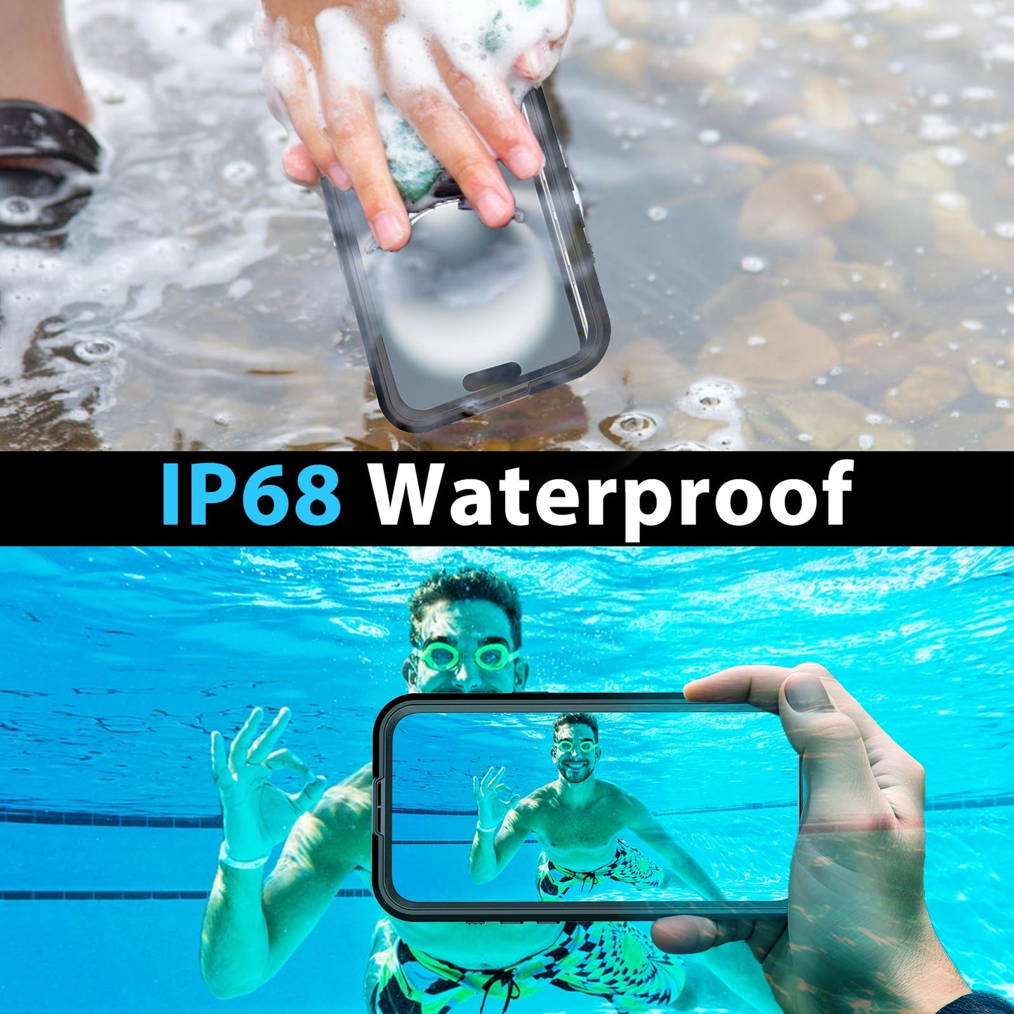 Compatible with iPhone 16 Pro Max Waterproof Case, Shockproof Phone Case with Built in Screen Protector, Full Body Protective Case for iPhone 16 Pro Max 6.9 inch 2024 (Black, 16 Pro Max) - 7DAY'S