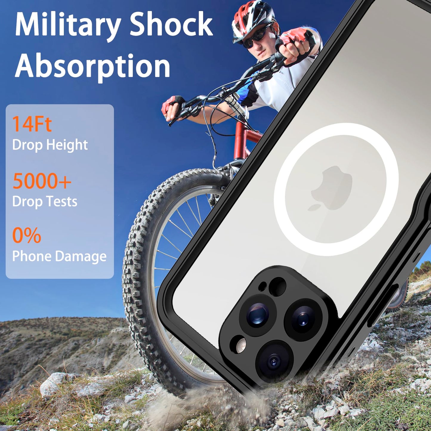 Compatible with iPhone 16 Pro Max Waterproof Case, Shockproof Phone Case with Built in Screen Protector, Full Body Protective Case for iPhone 16 Pro Max 6.9 inch 2024 (Black, 16 Pro Max) - 7DAY'S
