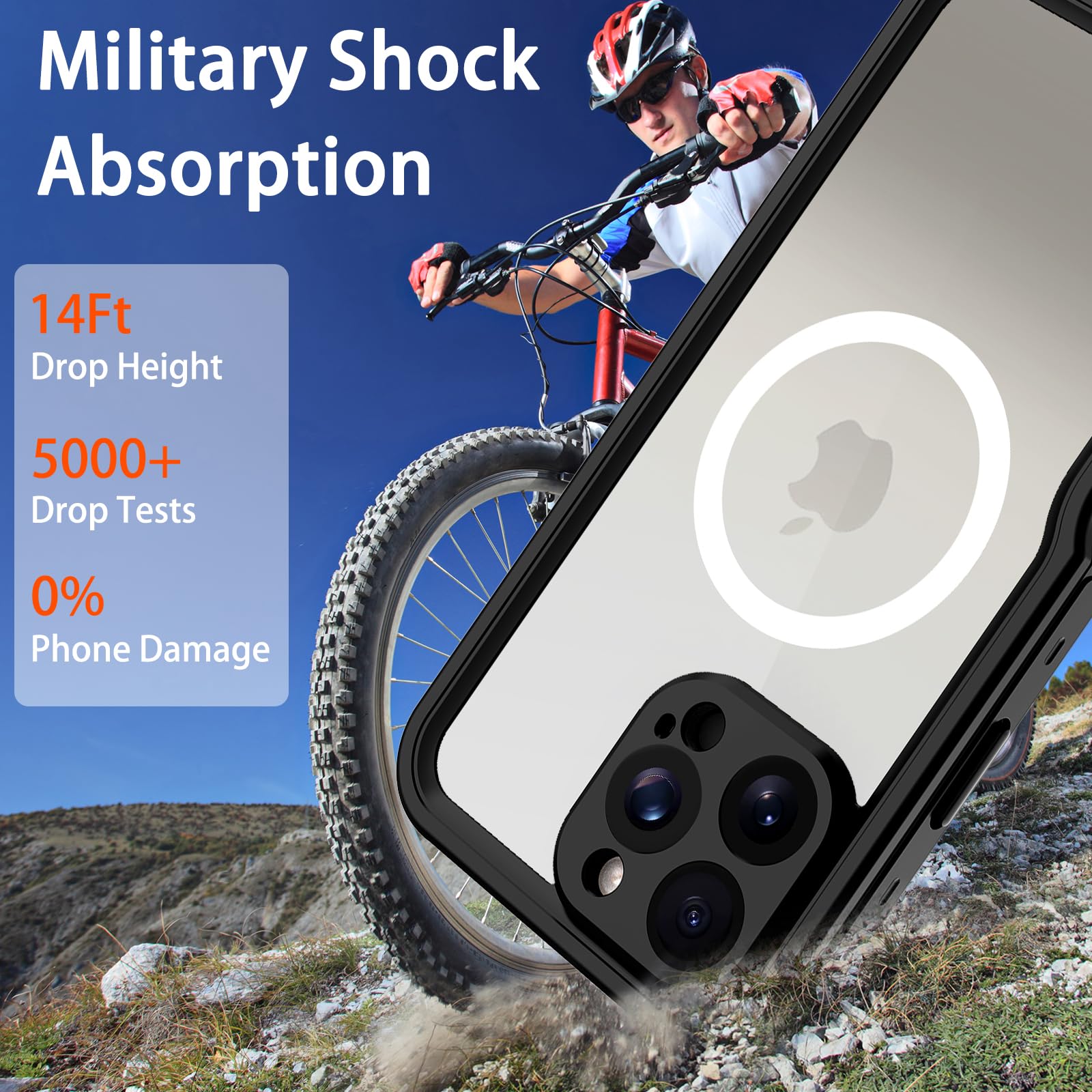 Compatible with iPhone 16 Pro Max Waterproof Case, Shockproof Phone Case with Built in Screen Protector, Full Body Protective Case for iPhone 16 Pro Max 6.9 inch 2024 (Black, 16 Pro Max) - 7DAY'S