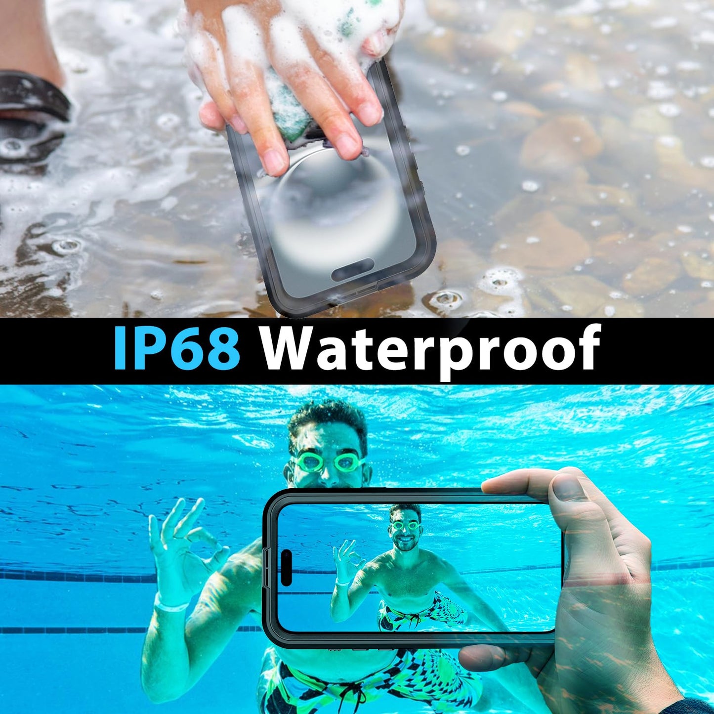 Compatible with iPhone 16 Pro Max Waterproof Case, Shockproof Phone Case with Built in Screen Protector, Full Body Protective Case for iPhone 16 Pro Max 6.9 inch 2024 (Black, 16 Pro Max) - 7DAY'S