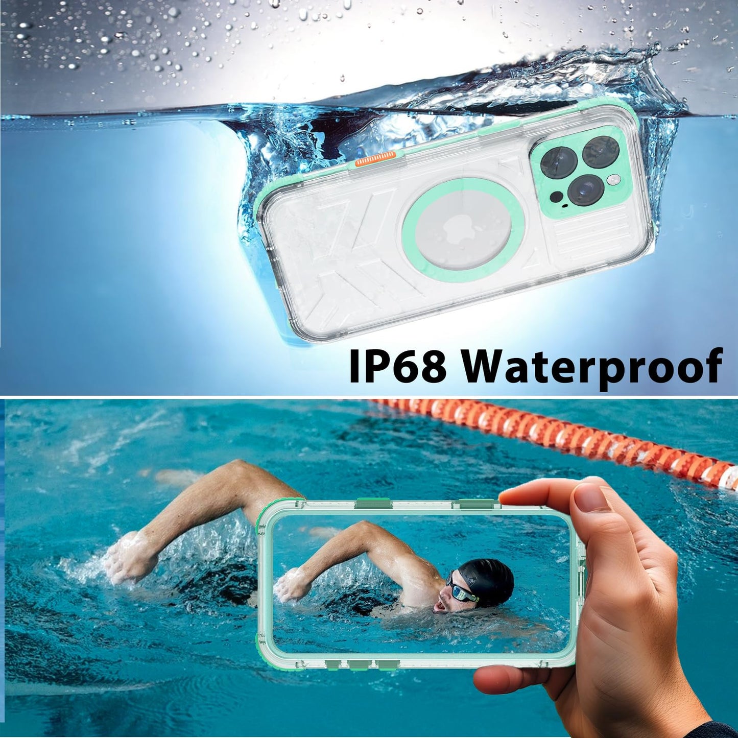Compatible with iPhone 16 Pro Max Waterproof Case, Shockproof Phone Case with Built in Screen Protector, Full Body Protective Case for iPhone 16 Pro Max 6.9 inch 2024 (Black, 16 Pro Max) - 7DAY'S