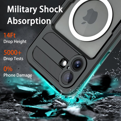 Compatible with iPhone 16 Pro Max Waterproof Case, Shockproof Phone Case with Built in Screen Protector, Full Body Protective Case for iPhone 16 Pro Max 6.9 inch 2024 (Black, 16 Pro Max) - 7DAY'S