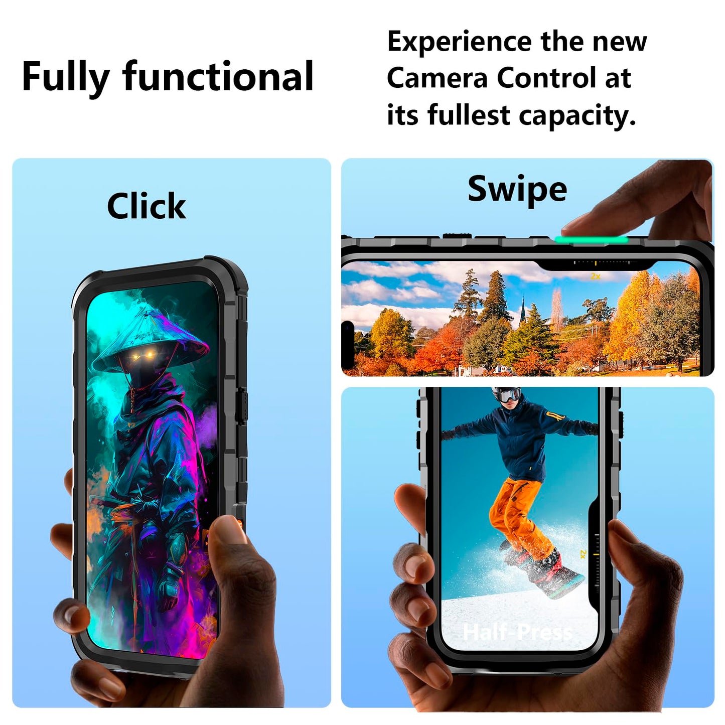 Compatible with iPhone 16 Pro Max Waterproof Case, Shockproof Phone Case with Built in Screen Protector, Full Body Protective Case for iPhone 16 Pro Max 6.9 inch 2024 (Black, 16 Pro Max) - 7DAY'S