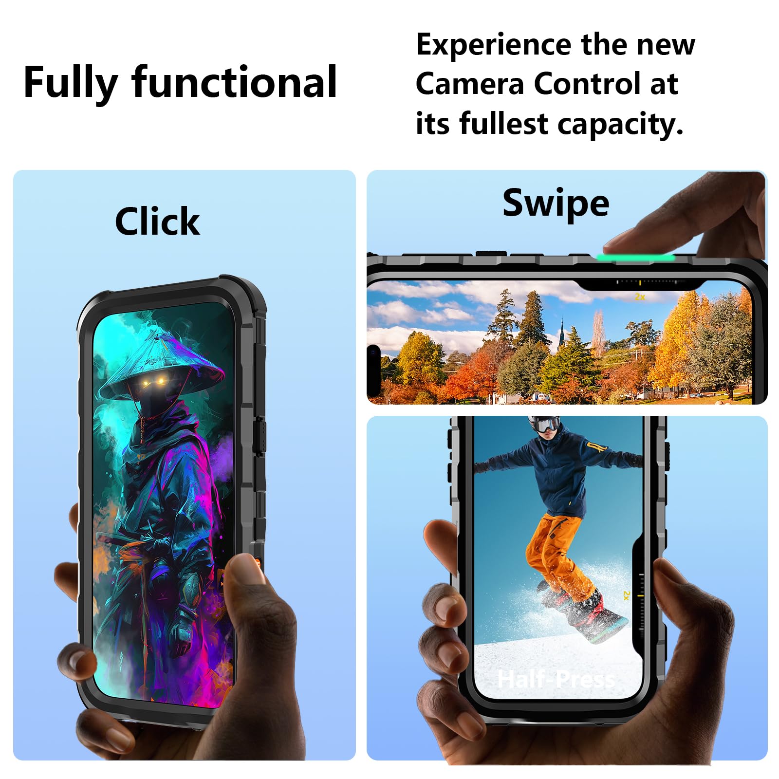 Compatible with iPhone 16 Pro Max Waterproof Case, Shockproof Phone Case with Built in Screen Protector, Full Body Protective Case for iPhone 16 Pro Max 6.9 inch 2024 (Black, 16 Pro Max) - 7DAY'S