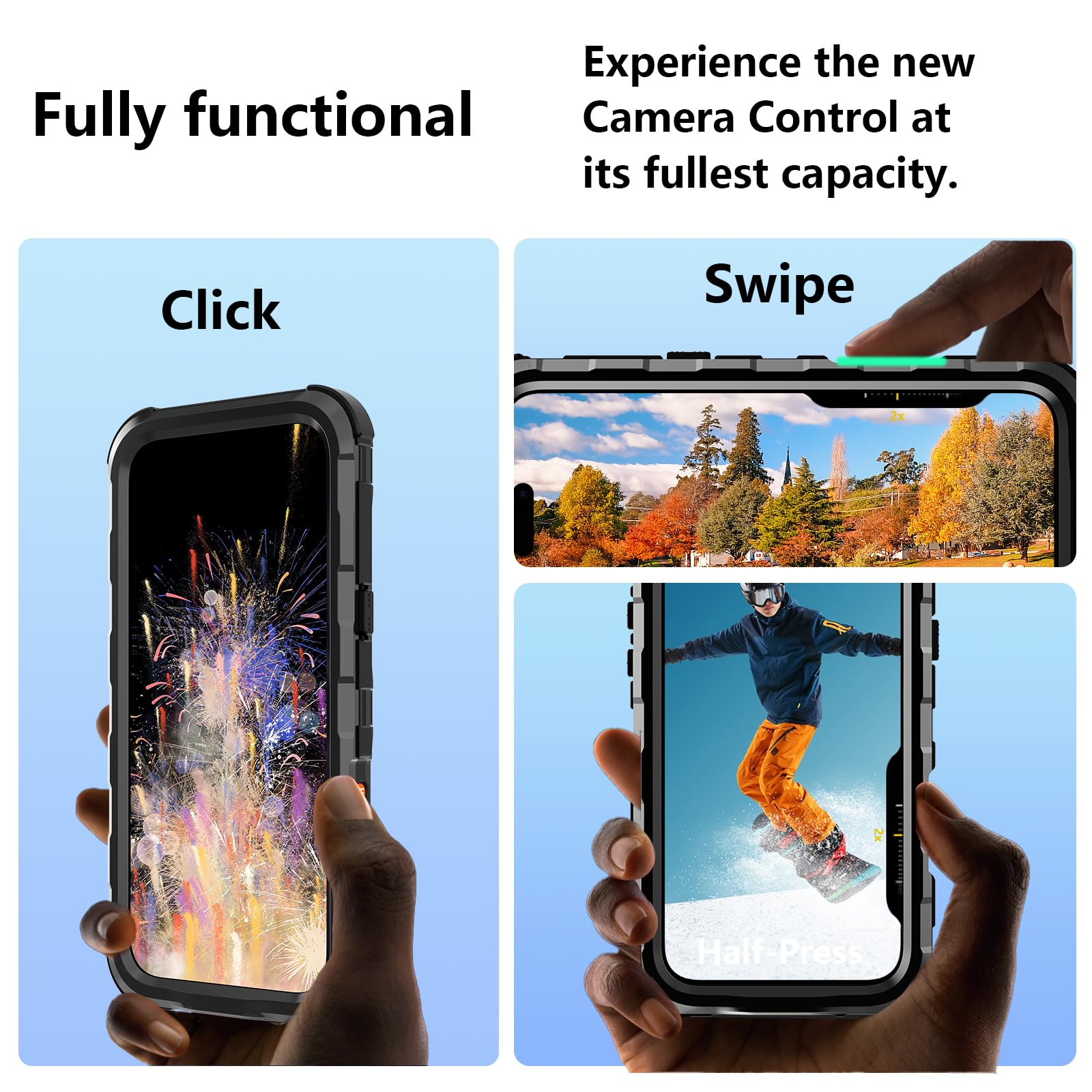Compatible with iPhone 16 Pro Max Waterproof Case, Shockproof Phone Case with Built in Screen Protector, Full Body Protective Case for iPhone 16 Pro Max 6.9 inch 2024 (Black, 16 Pro Max) - 7DAY'S