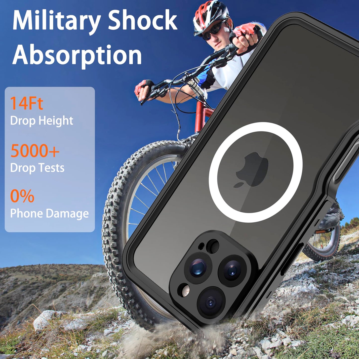 Compatible with iPhone 16 Pro Max Waterproof Case, Shockproof Phone Case with Built in Screen Protector, Full Body Protective Case for iPhone 16 Pro Max 6.9 inch 2024 (Black, 16 Pro Max) - 7DAY'S
