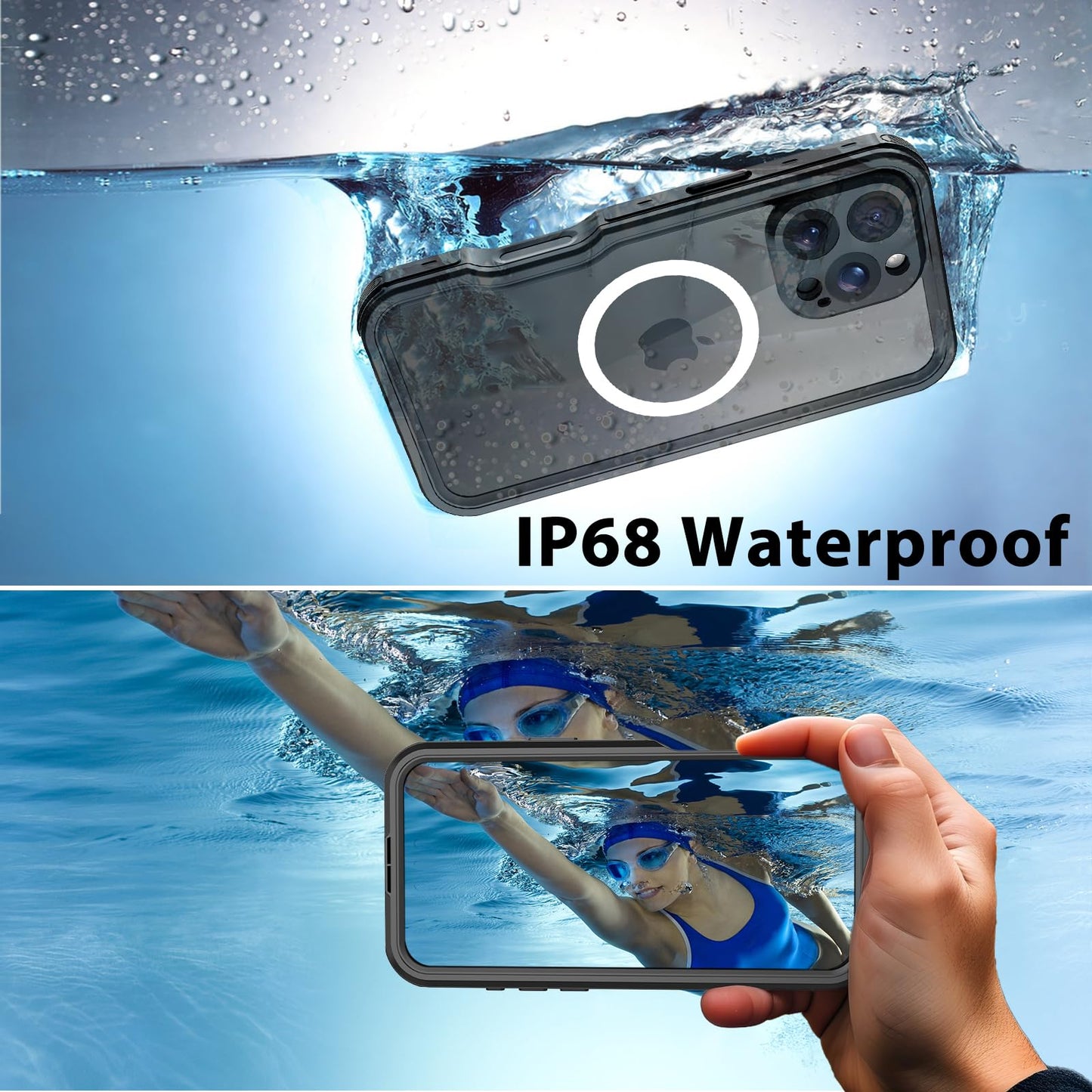 Compatible with iPhone 16 Pro Max Waterproof Case, Shockproof Phone Case with Built in Screen Protector, Full Body Protective Case for iPhone 16 Pro Max 6.9 inch 2024 (Black, 16 Pro Max) - 7DAY'S