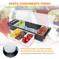 Condiment Garnish Tray Caddy For Bartenders,Bar Garnish Fruit Caddy With Lid,Plastic Condiment Container For Bartending,Outside Parties(4 Compartment) - 7DAY'S