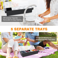 Condiment Garnish Tray Caddy For Bartenders,Bar Garnish Fruit Caddy With Lid,Plastic Condiment Container For Bartending,Outside Parties(4 Compartment) - 7DAY'S