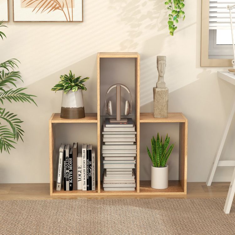 Convex Bookshelf 3 - Shelf Open Bookcase Room Organizer with Anti - Toppling Device - 7DAY'S