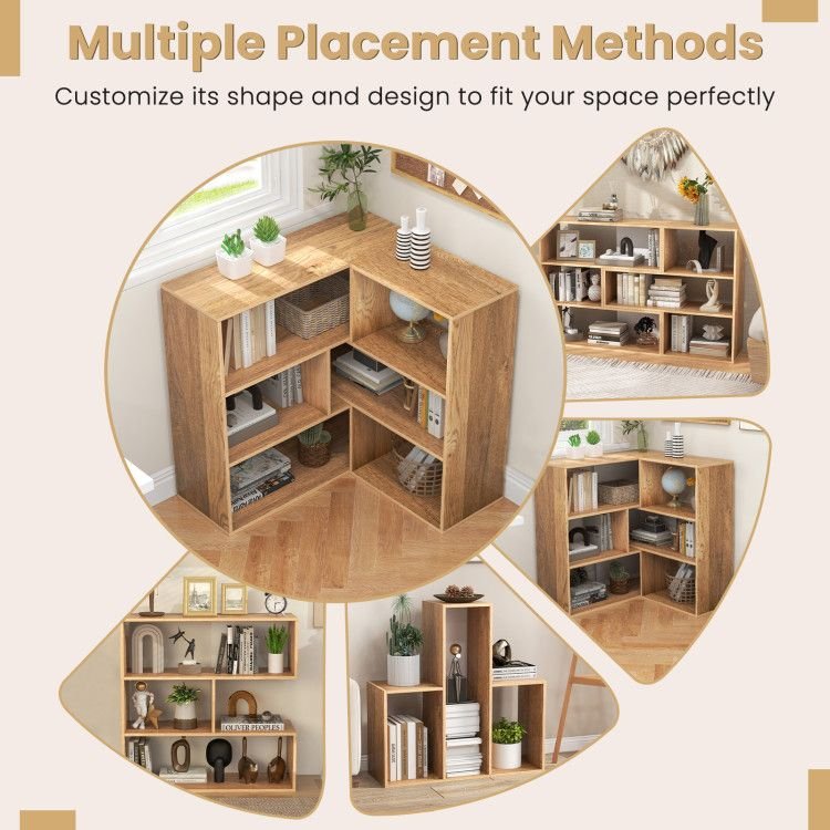 Convex Bookshelf 3 - Shelf Open Bookcase Room Organizer with Anti - Toppling Device - 7DAY'S