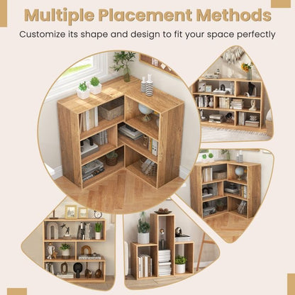Convex Bookshelf 3 - Shelf Open Bookcase Room Organizer with Anti - Toppling Device - 7DAY'S