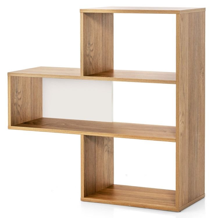 Convex Bookshelf 3 - Shelf Open Bookcase Room Organizer with Anti - Toppling Device - 7DAY'S