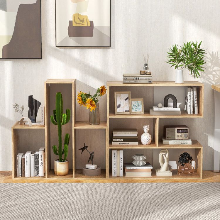 Convex Bookshelf 3 - Shelf Open Bookcase Room Organizer with Anti - Toppling Device - 7DAY'S