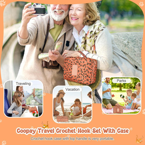 Coopay Crochet Kit Beginners Crochet Hook Set with Crochet Yarn,58PCS Portable Crochet Set Ergonomic Crochet Hooks Travel Knitting Crochet Supplies - 7DAY'S