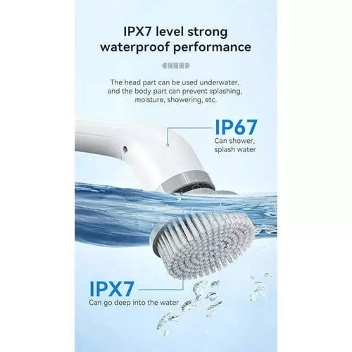 Cordless Electric Spin Scrubber, Cleaning Brush Scrubber for Home, 400RPM/Mins - 8 Replaceable Brush Heads - 90Mins Work Time, 3 Adjustable Size, 2 Speeds for Bathroom Shower Bathtub Glass Car - 7DAY'S