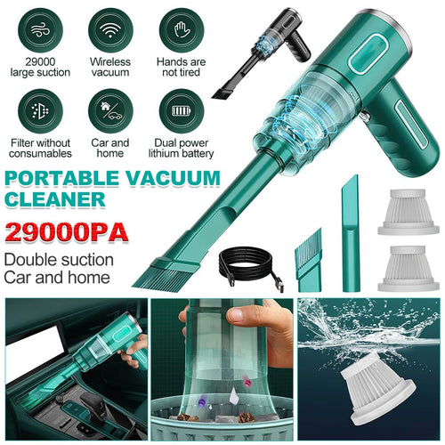 Cordless Hand - Held Vacuum Cleaner Mini Portable Car Auto Home Wireless Handheld Vacuum Cordless, Portable Car Vacuum Cleaner With Powerful Suction And Brushless Motor, Rechargeable - 7DAY'S