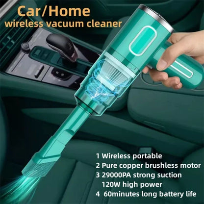 Cordless Hand - Held Vacuum Cleaner Mini Portable Car Auto Home Wireless Handheld Vacuum Cordless, Portable Car Vacuum Cleaner With Powerful Suction And Brushless Motor, Rechargeable - 7DAY'S