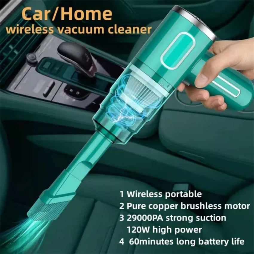 Cordless Hand - Held Vacuum Cleaner Mini Portable Car Auto Home Wireless Handheld Vacuum Cordless, Portable Car Vacuum Cleaner With Powerful Suction And Brushless Motor, Rechargeable - 7DAY'S