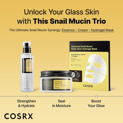 COSRX Snail Mucin 96% Power Repairing Essence 3.38 fl.oz 100ml, Hydrating Serum for Face with Snail Secretion Filtrate for Dull Skin & Fine Lines, Korean Skin Care - 7DAY'S