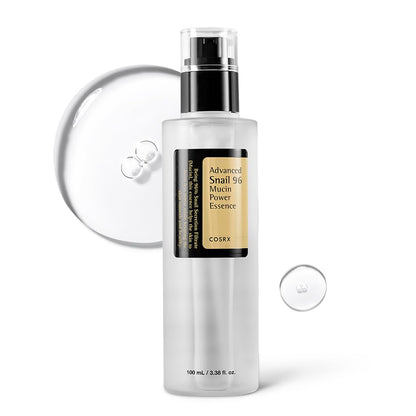 COSRX Snail Mucin 96% Power Repairing Essence 3.38 fl.oz 100ml, Hydrating Serum for Face with Snail Secretion Filtrate for Dull Skin & Fine Lines, Korean Skin Care - 7DAY'S
