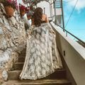 Crochet White Knitted Beach Cover up dress Tunic Long Pareos Bikinis Cover ups Swim Cover up Robe Plage Beachwear - 7DAY'S