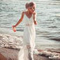 Crochet White Knitted Beach Cover up dress Tunic Long Pareos Bikinis Cover ups Swim Cover up Robe Plage Beachwear - 7DAY'S