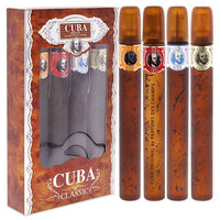 Cuba by Cuba for Men - 4 Pc Gift Set 1.17oz Cuba Gold; 1.17oz Cuba Blue; 1.17oz Cuba Red; 1.17oz Cuba Orange - 7DAY'S