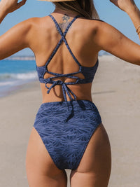 CUPSHE Bikini Set for Women Bathing Suit High Waisted Scalloped V Neck Two Pieces Swimsuit - 7DAY'S