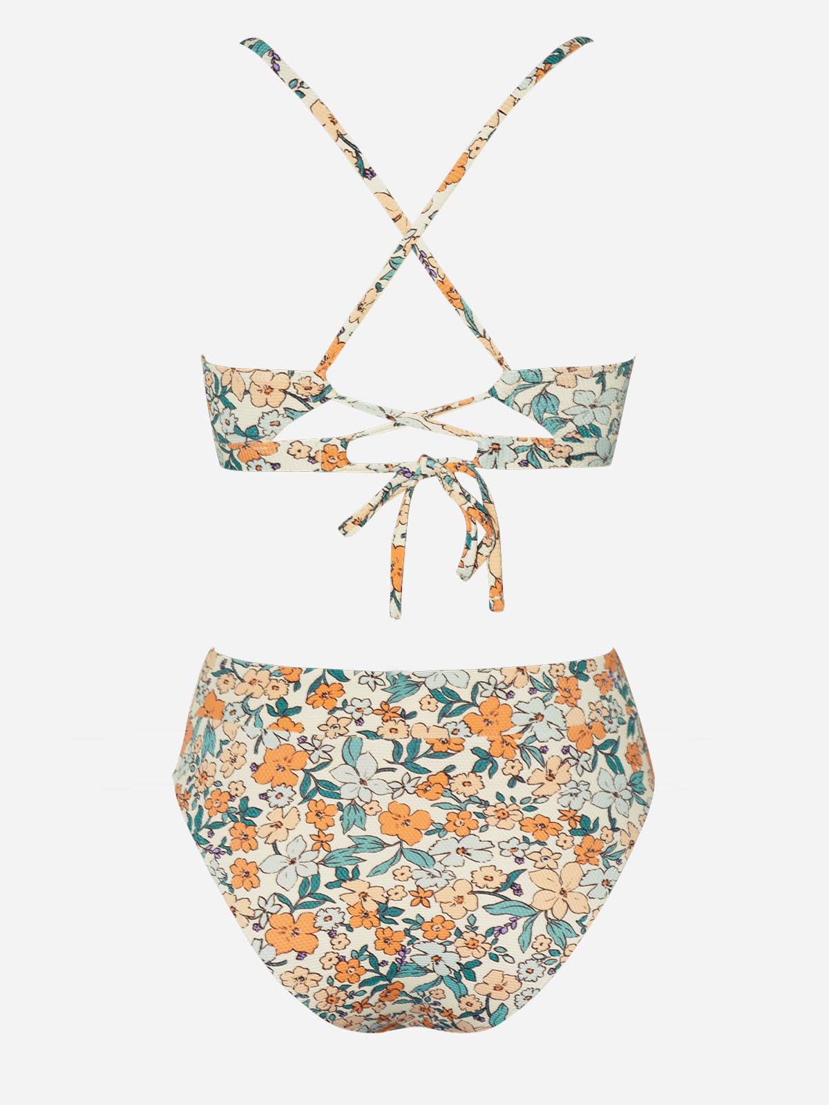 CUPSHE Bikini Set for Women Bathing Suit High Waisted Scalloped V Neck Two Pieces Swimsuit - 7DAY'S