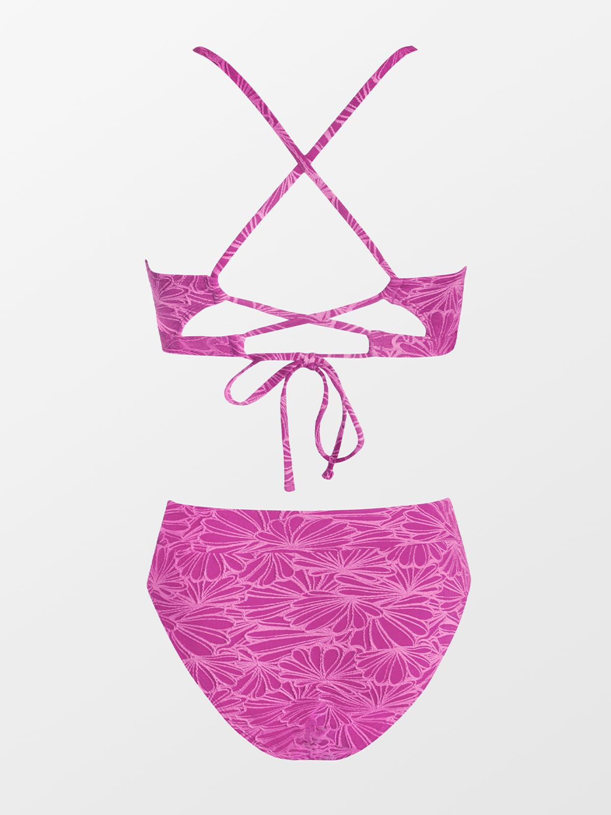 CUPSHE Bikini Set for Women Bathing Suit High Waisted Scalloped V Neck Two Pieces Swimsuit - 7DAY'S