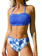 CUPSHE Bikini Set for Women Two Piece Swimsuit Bandeau Top Back Tie Mid Waisted Bottom with Removable Shoulder Straps - 7DAY'S