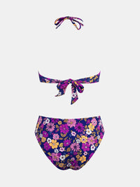 CUPSHE Bikini Set for Women Two Piece Swimsuit Bandeau Top Back Tie Mid Waisted Bottom with Removable Shoulder Straps - 7DAY'S