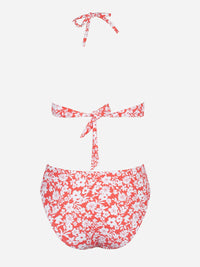 CUPSHE Bikini Set for Women Two Piece Swimsuit Bandeau Top Back Tie Mid Waisted Bottom with Removable Shoulder Straps - 7DAY'S