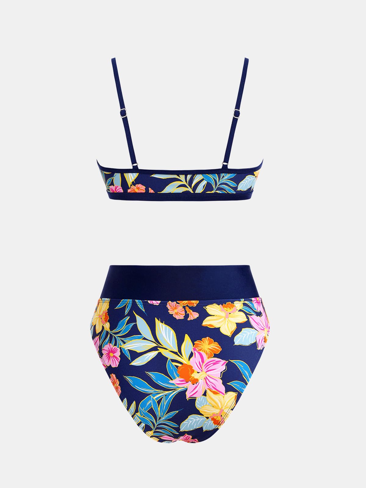 CUPSHE Bikini Set for Women Two Piece Swimsuits Cut Out High Waisted Scoop Neck V Cut Bottom - 7DAY'S