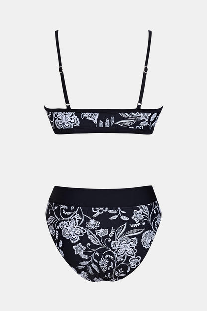 CUPSHE Bikini Set for Women Two Piece Swimsuits Cut Out High Waisted Scoop Neck V Cut Bottom - 7DAY'S