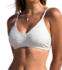 CUPSHE Bikini Top for Women Bathing Suit Criss Cross Self Tie Spaghetti Straps V Neck - 7DAY'S