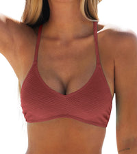 CUPSHE Bikini Top for Women Bathing Suit Criss Cross Self Tie Spaghetti Straps V Neck - 7DAY'S