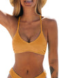 CUPSHE Bikini Top for Women Bathing Suit Criss Cross Self Tie Spaghetti Straps V Neck - 7DAY'S