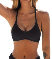 CUPSHE Bikini Top for Women Bathing Suit Criss Cross Self Tie Spaghetti Straps V Neck - 7DAY'S