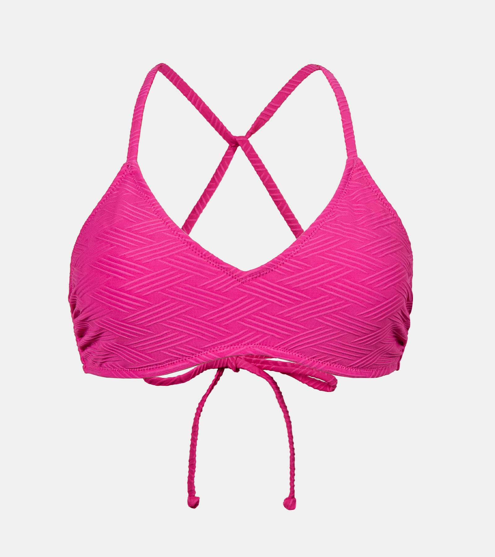 CUPSHE Bikini Top for Women Bathing Suit Criss Cross Self Tie Spaghetti Straps V Neck - 7DAY'S