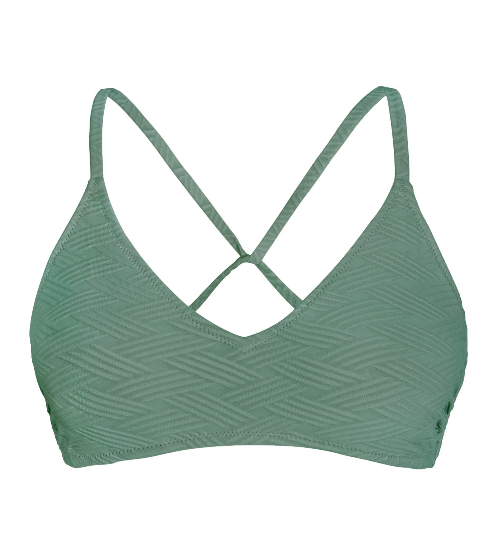 CUPSHE Bikini Top for Women Bathing Suit Criss Cross Self Tie Spaghetti Straps V Neck - 7DAY'S