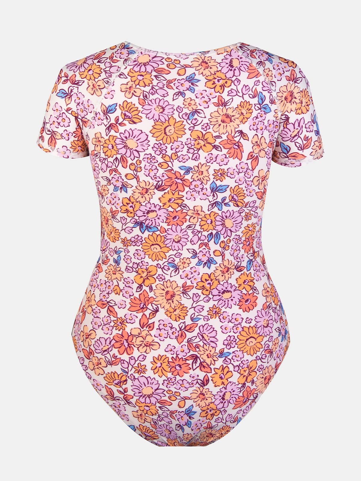 CUPSHE One Piece Swimsuit for Women Mock Neck Zipper Short Sleeve Bathing Suit - 7DAY'S