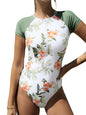 CUPSHE One Piece Swimsuit for Women Mock Neck Zipper Short Sleeve Bathing Suit - 7DAY'S