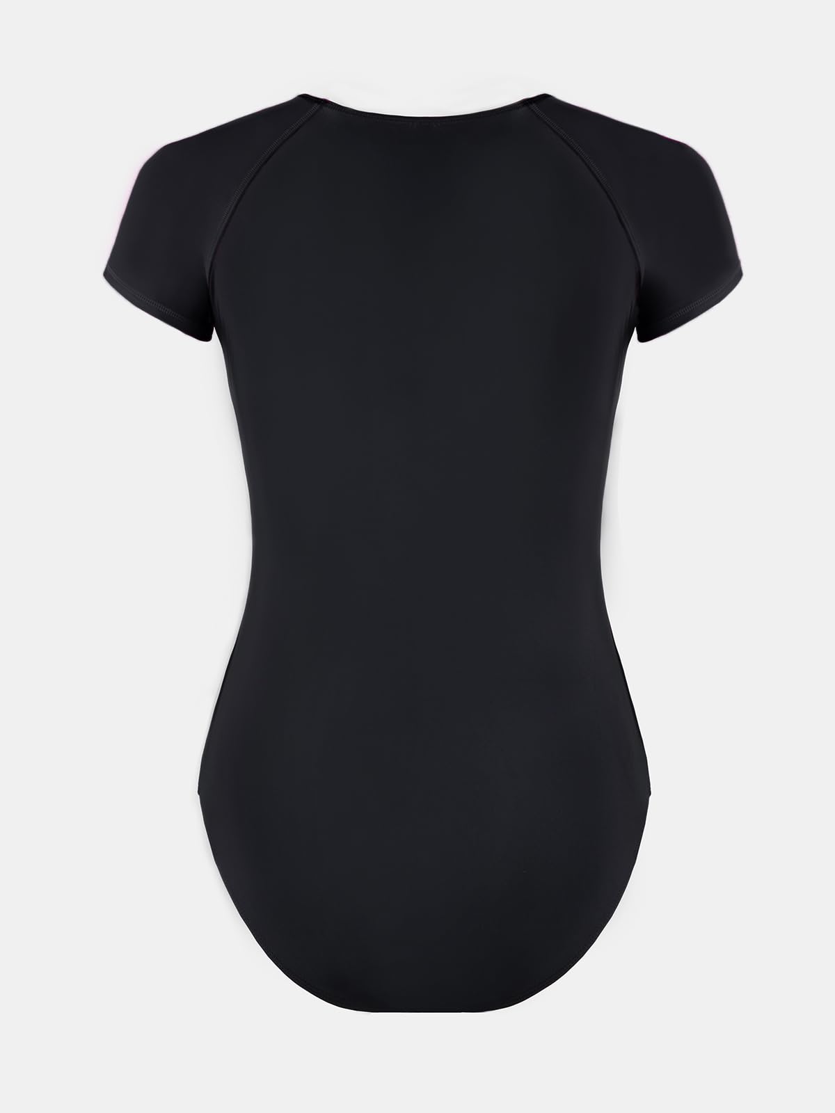 CUPSHE One Piece Swimsuit for Women Mock Neck Zipper Short Sleeve Bathing Suit - 7DAY'S