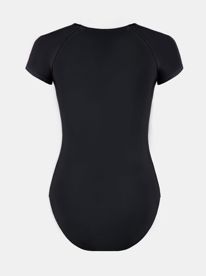 CUPSHE One Piece Swimsuit for Women Mock Neck Zipper Short Sleeve Bathing Suit - 7DAY'S